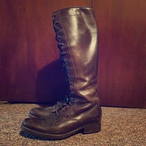 Frye Melissa Tall Lace Up Combat Boot Sz 8